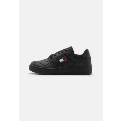 Afbeelding van Tommy Jeans Retro Basket Sneakers laag, Heren, Maat: 41, Black Leer en textiel