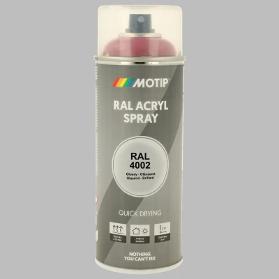 Afbeelding van Motip industrial acryllak hoogglans RAL 4002 violet rood 400 ml