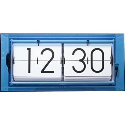 Afbeelding van Nextime Ne 5209Bl Tafel/Wandklok Big Flip 36X16.7X8.5Cm Acryl Blauw