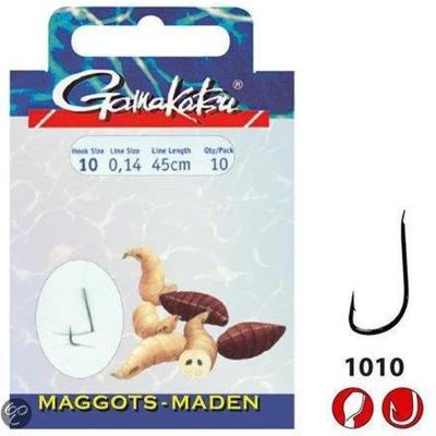 Afbeelding van Gamakatsu Booklet Maggots 1010b #16 0.10mm 45cm Vishaak