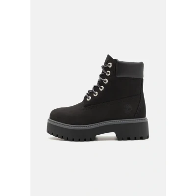 Afbeelding van Timberland Stone Street 6 INCH Enkellaarsjes met plateauzool, Dames, Maat: 39, Jet black Leer