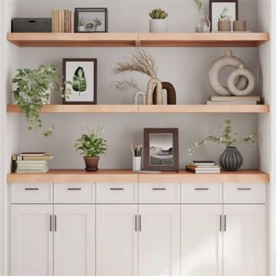 Afbeelding van Wandschap 160x60x6 cm onbehandeld massief eikenhout