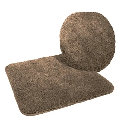 Afbeelding van Kinzler J 10053/52 2 delige microvezel badset wc bril overtrek 47 x 50 cm zonder uitsparing 55 bruin