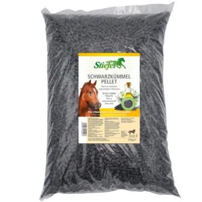Afbeelding van Stiefel Zwarte nigella, 100% natuurlijke nigella cake, ter ondersteuning van huid, vacht, luchtwegen, immuunsysteem en spijsvertering, pellets, 10 kg