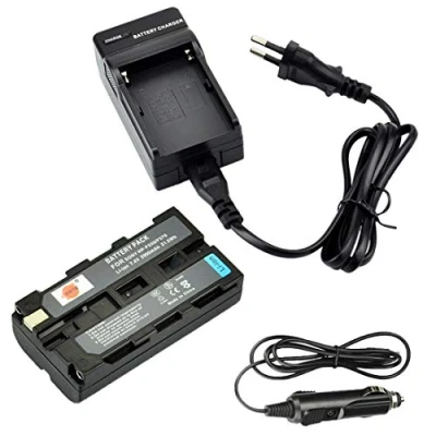 Afbeelding van DSTE® DC01E vervangende batterij en reislader compatibel met Sony NP F550 F330 F570 CCD SC5/E SC55E SC6 SC65 SC7 SC7/E SC8/E SC9 TR1 1