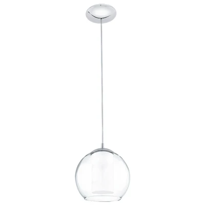 Afbeelding van EGLO Bolsano Hanglamp 1 Lichts Ø200MM. Chroom Wit, Helder