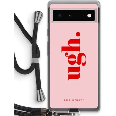Afbeelding van Case Company® hoesje met Koord geschikt voor Google Pixel 6 Ugh Telefoonhoesje Zwart Bescherming aan alle Kanten en Over de Schermrand
