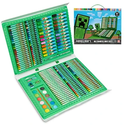 Afbeelding van Minecraft Kleurplaten voor kinderen, schilder en tekenkoffer schilderen, viltstiften kleurpotloden schoolbenodigdheden, cadeau idee jongens, meisjes,