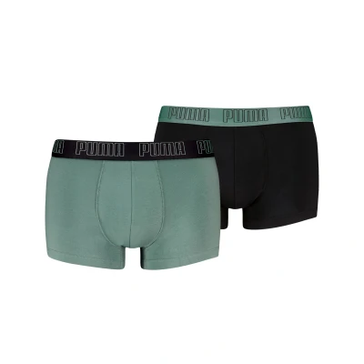 Afbeelding van Puma MEN Everyday Trunks 2 PACK Onderbroeken, Heren, Maat: Large, Olive green/black