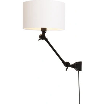 Afbeelding van it&#039;s about RoMi Wandlamp Amsterdam Wit/Zwart 65x32x45cm Binnen Bohemian,Scandinavisch