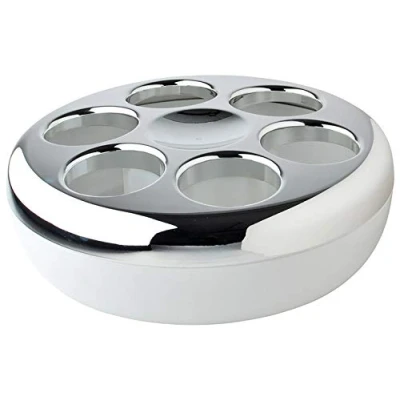 Afbeelding van Flessenkoeler PURE, rond, voor maximaal 6 flessen met 0,2 0,33 l, koelverpakking, kunststof, zilver wit of zwart, flessen.
