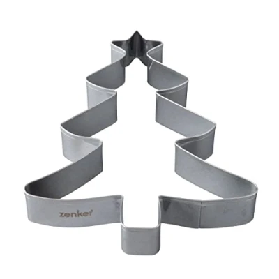 Afbeelding van Zenker XL uitsteekvorm voor kerstkoekjes, heerlijke dennenkoekjes en zoete koekjes, 2 in 1 roestvrijstalen bakframe