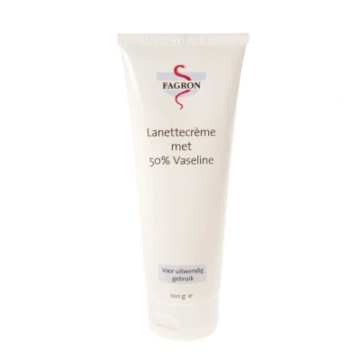 Afbeelding van Fagron Lanettecrème 50% Vaseline Tube In Doos (100g)