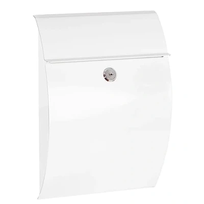 Afbeelding van ARREGUI Galan E5961 Individuele brievenbus van staal, maat S (postformaat A5), kleine wandbrievenbus, regenbestendig voor buiten, eenvoudig te installeren, wit