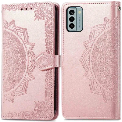 Afbeelding van iMoshion Hoesje Geschikt voor Nokia G22 Met Pasjeshouder Mandala Bookcase Rosé Goud