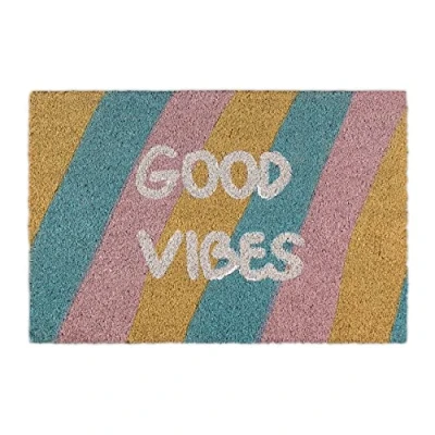 Afbeelding van Relaxdays deurmat kokos &quot;Good Vibes&quot; kokosmat entreemat schoonloopmat droogloopmat