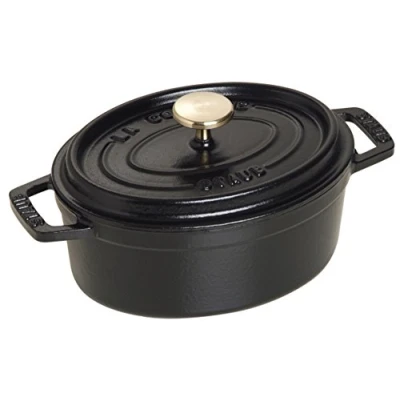 Afbeelding van Staub Gietijzeren stoofpan ovaal 15 cm 0,6 l zwart