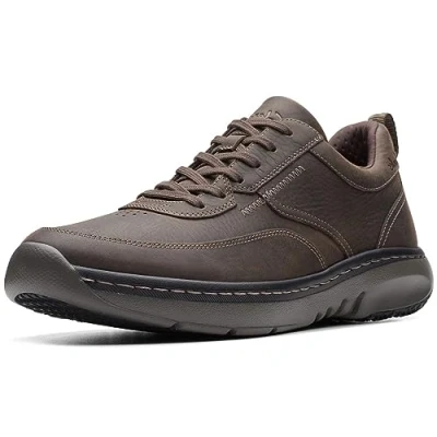 Afbeelding van Clarks Pro Lace Heren Wide Fit Trainers, Donkerbruin Tumbled