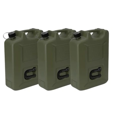 Image de Hünersdorff Lot de 3 bidons Carburant Professionnels 20 l pour Essence, Diesel et Autres Produits Dangereux, fabriqué en Allemagne, Production certifiée TÜV, Olive