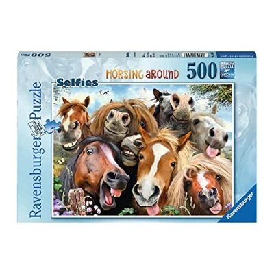 Afbeelding van Ravensburger Selfie puzzel van paarden, 500 stukjes, 146956