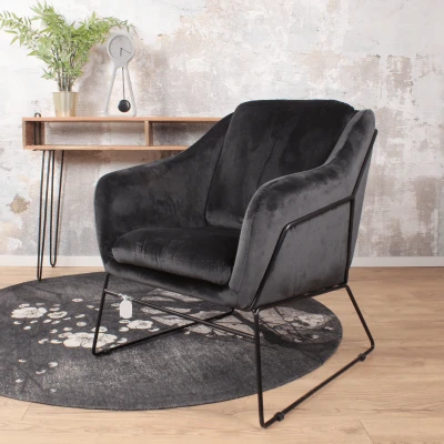 Afbeelding van Antonio fauteuil velvet zwart