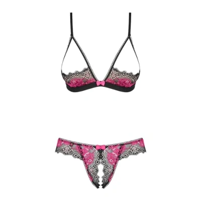 Afbeelding van Obsessive open bh m306, Zwart/Roze