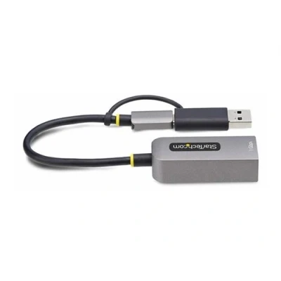 Image de StarTech.com USB C to Ethernet Adapter w/USB A Adapter, Realtek RTL8153B Adaptateur réseau 3.2 Gen 1 Gigabit gris sidéral