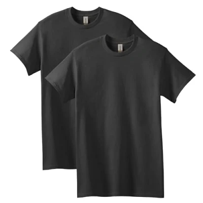 Afbeelding van Gildan Heren T shirt G5000 dik katoen 2 pack, zwart.