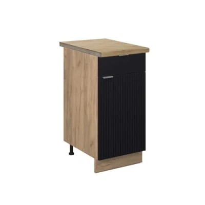 Afbeelding van Vicco Keukenonderkast Fame Line, Zwart gestreept/Krachtige Eik goud, 40 cm , WB