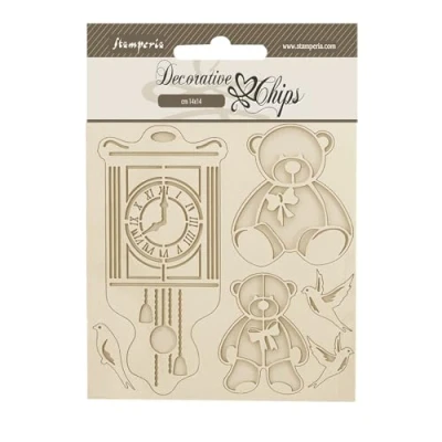 Afbeelding van Stamperia Brocante Antiques Decorative Chips Teddy Bear (SCB209)
