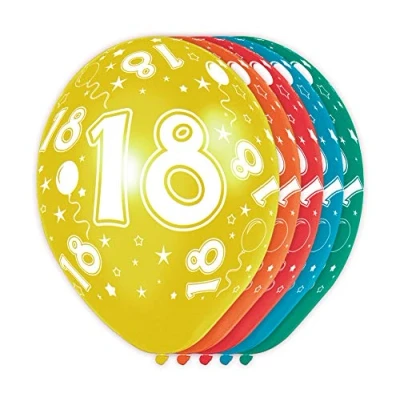 Afbeelding van 18 Jaar Verjaardag Ballonnen 5 stuks