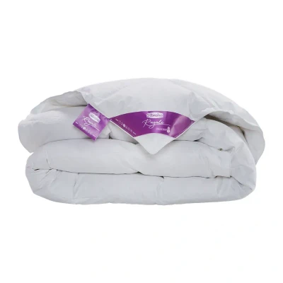 Afbeelding van Silvana Royale Paars 3 Medium Light Solo Dekbed Van Katoensatijn Met Vulling Dons Wit