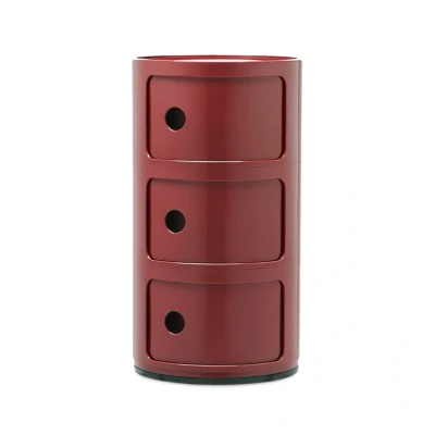 Image de Kartell Componibili 3 Table D&#039;appoint Burgundy
