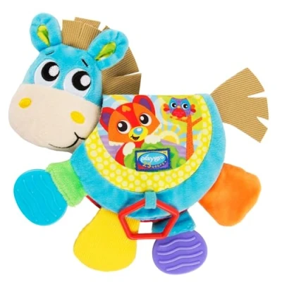 Afbeelding van Playgro Muzikale Bijtboekje Clip Clop Paard Activiteitenboekje Baby voorleesboekje Voelboek