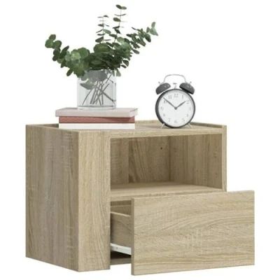 Afbeelding van Nachtkastjes 2 st wandgemonteerd 45x30x35 cm sonoma eikenkleur