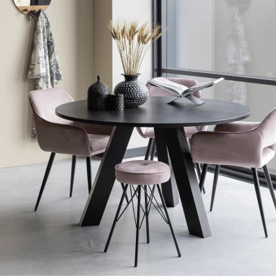 Afbeelding van Rhonda eettafel ø129 cm eiken blacknight