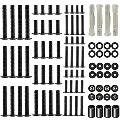 Afbeelding van ELIVED Universele VESA schroevenset voor tv montage, hardwarekit compatibel met de meeste tv&#039;s of schermen tot 80 inch, bevat M4 M5 M6 M8 schroeven, afstandhouders, sluitringen, EV033