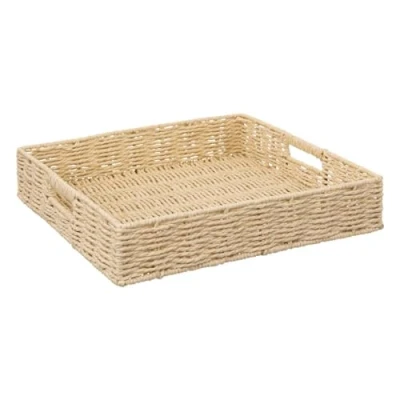 Afbeelding van 5Five Dienblad/serveer plateau 35 x cm gevlochten koord Naturel look Metalen frame