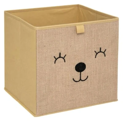 Afbeelding van Atmosphera Opbergmand/kastmand beer voor kinderen karton/kunststof bruin 30 x cm
