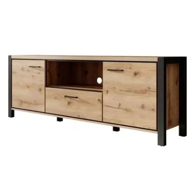 Afbeelding van Meubella TV Meubel Acapulco Eiken Zwart 180 cm