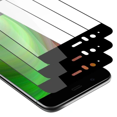 Afbeelding van Cadorabo 3x Screenprotector geschikt voor Huawei P10 PLUS Volledig scherm pantserfolie Beschermfolie in TRANSPARANT met ZWART Getemperd (Tempered) Display beschermend glas 9H hardheid 3D Touch