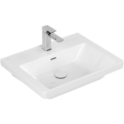 Afbeelding van Villeroy &amp; Boch Subway 3.0 meubelwastafel wit (60 x 47 cm) 1 kraangat,