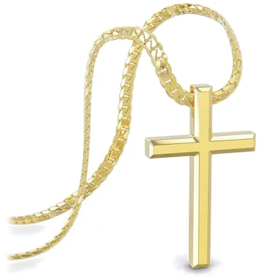 Afbeelding van SERASAR Premium herenketting [Faith] chirurgisch roestvrij staal 316L waterdicht robuuste pantserketting veilige sluiting drie kleuren sieradendoosje inbegrepen, rvs, Geen edelsteen