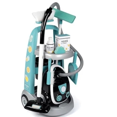 Image de Smoby Toys chariot de nettoyage avec aspirateur et accessoires pour enfants à partir 3 ans Kit 9 pièces son