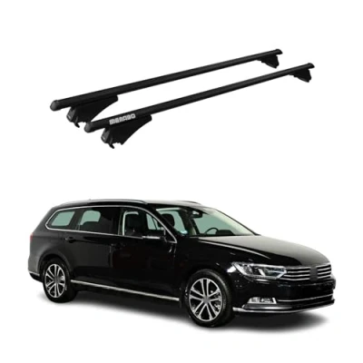 Afbeelding van Menabo dakdrager geschikt voor VW Passat B8 Variant 2014 2019, TÜV fietsendrager aluminium zwart