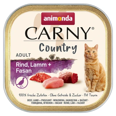 Afbeelding van 32x100g Country Adult Rund, Lam &amp; Fazant Animonda Carny Kattenvoer