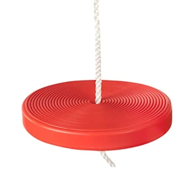 Afbeelding van Idena 40196 Schommelschommel van kunststof, rood, voor kinderen vanaf 3 jaar, met verstelbaar bevestigingskoord en stalen ringen, belastbaar tot 50 kg