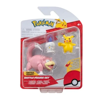 Afbeelding van POKEMON Battle Figuur 3 stuks PIKACHU VROUW, LITWICK, SLOWPOKE