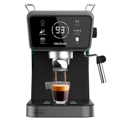 Afbeelding van Cecotec Espresso Power Touch Coldbrew Koffiezetapparaat &amp; Cappuccino, Koude Koffie, 20 Bar Druk, Draaibare Stoomuitloop. Voor Liefhebbers van Goede Koffie.