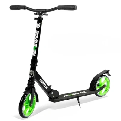 Afbeelding van Hurtle Kinderstep voor Kinderen, Tieners, Volwassenen 2 Wiel Renegade Kick Scooters met Verstelbaar T Bar Stuur Anti Slip Aluminium Dek Draagbare Vouwscooters Kinderen Draagriem
